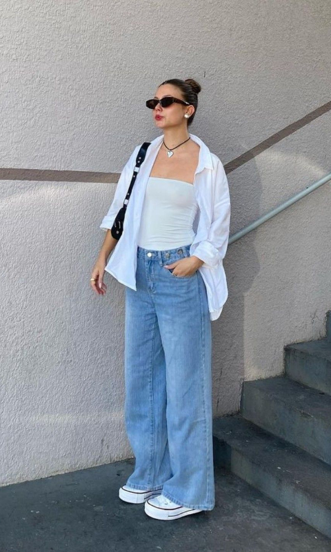 look-camisa-branca-calça-jeans-faculdade