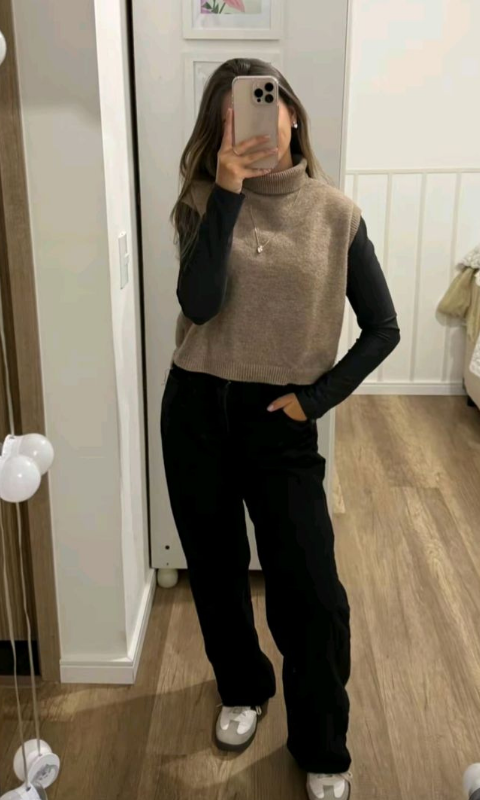 look-colete-de-trico-para-faculdade